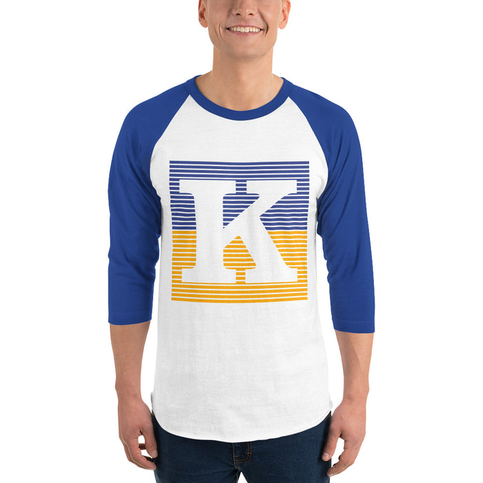 Man wearing a Klein High School Bearkats Unisex 3/4 Sleeve Raglan T-shirt 27