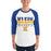 Man wearing a Klein High School Bearkats Unisex 3/4 Sleeve Raglan T-shirt 29