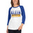 Woman wearing a Klein High School Bearkats Unisex 3/4 Sleeve Raglan T-shirt 31