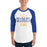 Man wearing a Klein High School Bearkats Unisex 3/4 Sleeve Raglan T-shirt 40