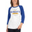 Woman wearing a Klein High School Bearkats Unisex 3/4 Sleeve Raglan T-shirt 44