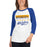 Woman wearing a Klein High School Bearkats Unisex 3/4 Sleeve Raglan T-shirt 48