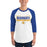 Man wearing a Klein High School Bearkats Unisex 3/4 Sleeve Raglan T-shirt 49