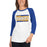 Woman wearing a Klein High School Bearkats Unisex 3/4 Sleeve Raglan T-shirt 72