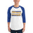 Man wearing a Klein High School Bearkats Unisex 3/4 Sleeve Raglan T-shirt 72