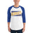 Man wearing a Klein High School Bearkats Unisex 3/4 Sleeve Raglan T-shirt 84