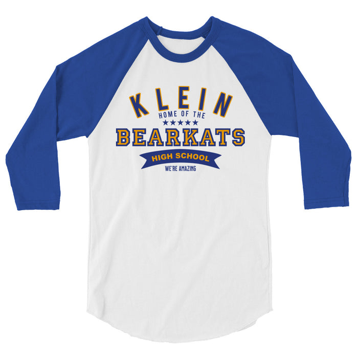 Klein High School Bearkats Unisex 3/4 Sleeve Raglan T-shirt 96