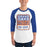 Man wearing a Grand Oaks High School Grizzlies Unisex 3/4 sleeve Raglan T-shirt 01