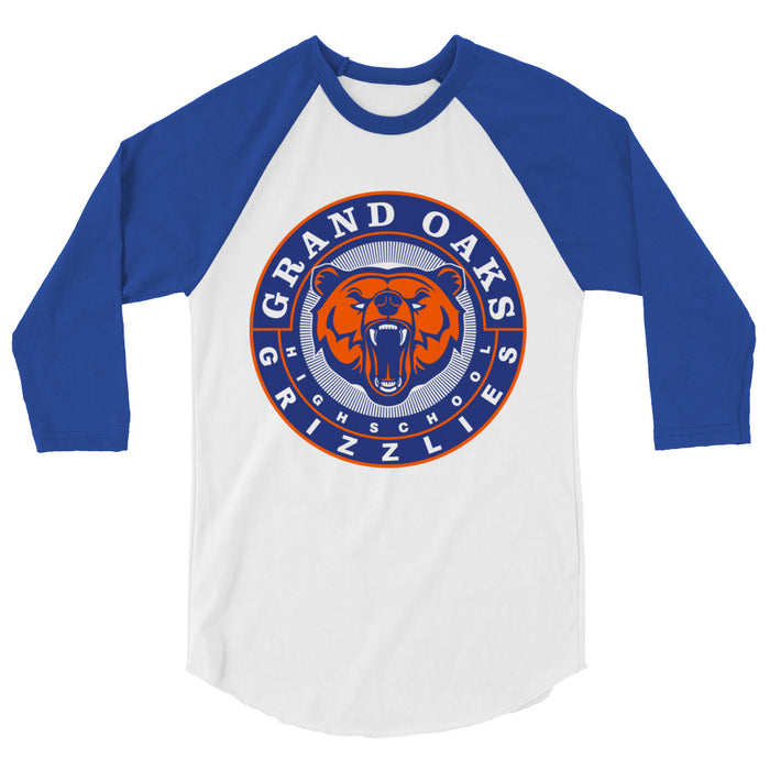 Grand Oaks High School Grizzlies Unisex 3/4 sleeve Raglan T-shirt 02