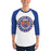 Man wearing a Grand Oaks High School Grizzlies Unisex 3/4 sleeve Raglan T-shirt 02