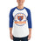 Man wearing a Grand Oaks High School Grizzlies Unisex 3/4 sleeve Raglan T-shirt 04