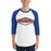 Man wearing a Grand Oaks High School Grizzlies Unisex 3/4 sleeve Raglan T-shirt 09