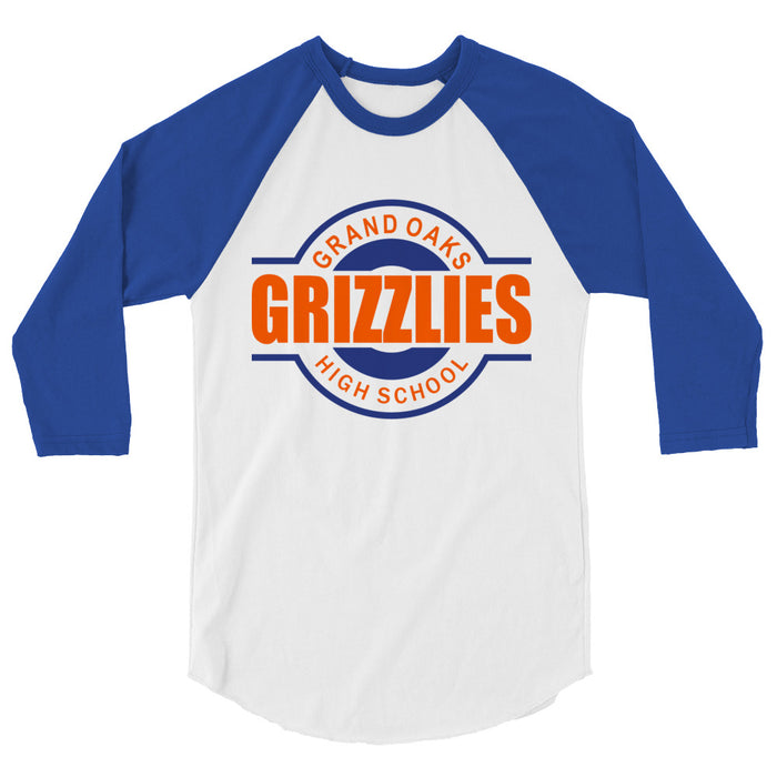 Grand Oaks High School Grizzlies Unisex 3/4 sleeve Raglan T-shirt 11