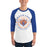 Man wearing a Grand Oaks High School Grizzlies Unisex 3/4 sleeve Raglan T-shirt 16