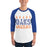 Man wearing a Grand Oaks High School Grizzlies Unisex 3/4 sleeve Raglan T-shirt 17