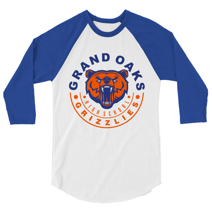 Grand Oaks High School Grizzlies Unisex 3/4 sleeve Raglan T-shirt 19