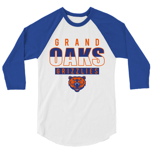 Grand Oaks High School Grizzlies Unisex 3/4 sleeve Raglan T-shirt 23