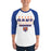 Man wearing a Grand Oaks High School Grizzlies Unisex 3/4 sleeve Raglan T-shirt 23