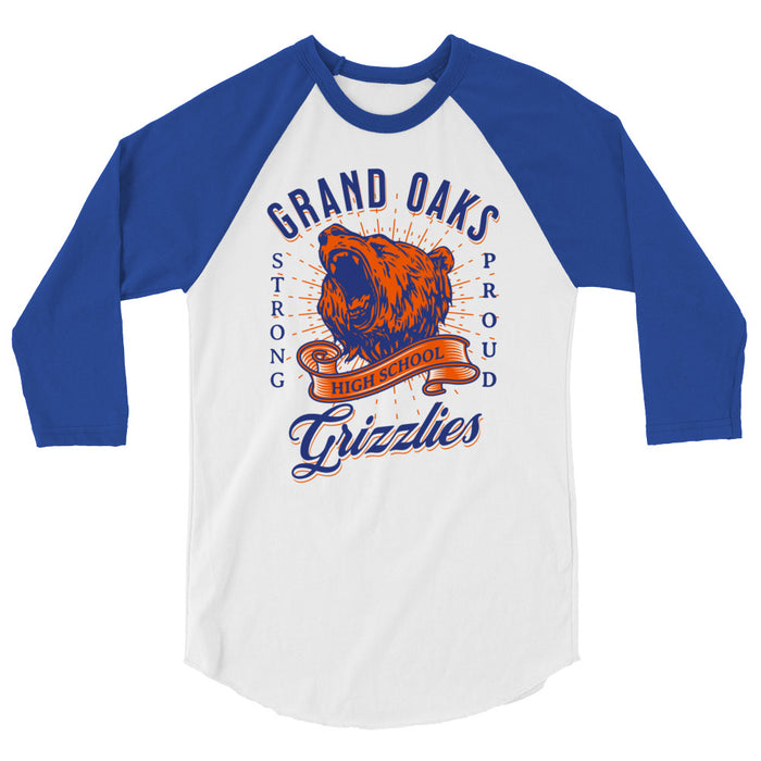 Grand Oaks High School Grizzlies Unisex 3/4 sleeve Raglan T-shirt 26