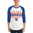 Man wearing a Grand Oaks High School Grizzlies Unisex 3/4 sleeve Raglan T-shirt 29