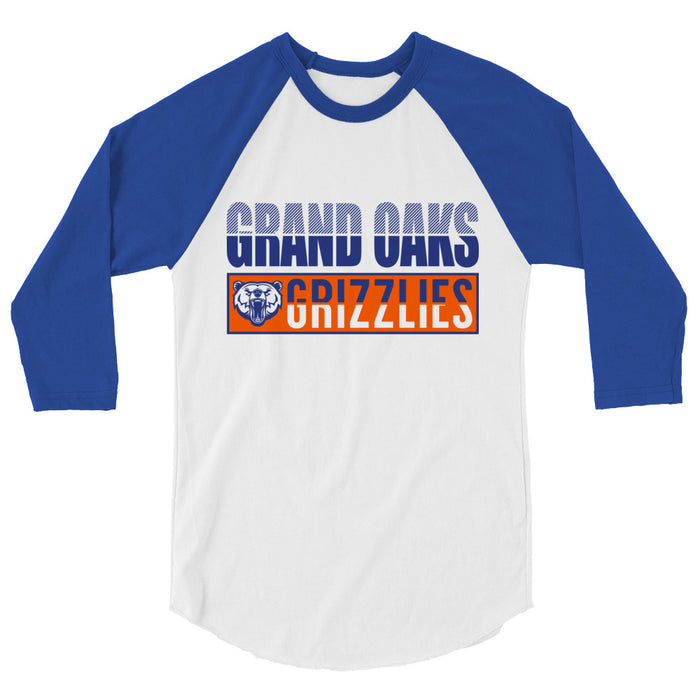 Grand Oaks High School Grizzlies Unisex 3/4 sleeve Raglan T-shirt 31