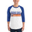 Man wearing a Grand Oaks High School Grizzlies Unisex 3/4 sleeve Raglan T-shirt 31