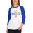 Woman wearing a Grand Oaks High School Grizzlies Unisex 3/4 sleeve Raglan T-shirt 40