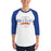 Man wearing a Grand Oaks High School Grizzlies Unisex 3/4 sleeve Raglan T-shirt 44