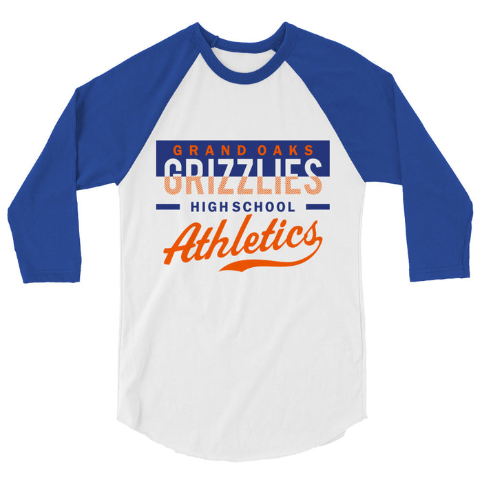 Grand Oaks High School Grizzlies Unisex 3/4 sleeve Raglan T-shirt 48