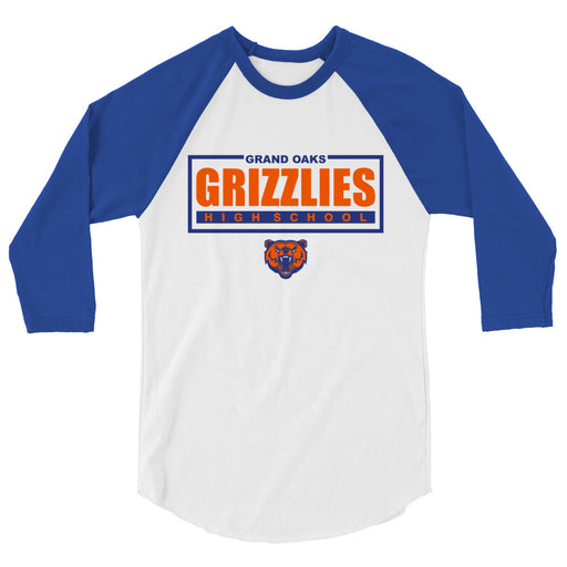 Grand Oaks High School Grizzlies Unisex 3/4 sleeve Raglan T-shirt 49