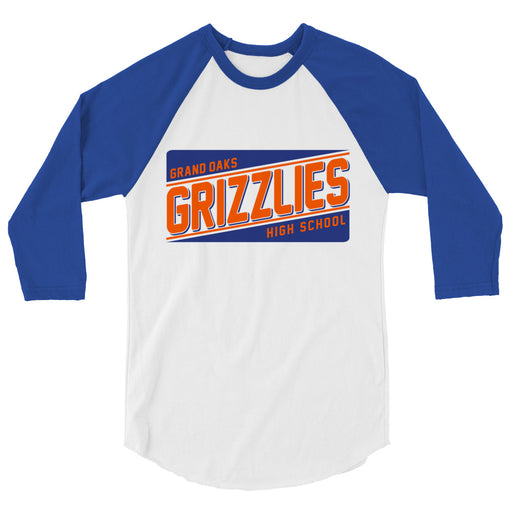 Grand Oaks High School Grizzlies Unisex 3/4 sleeve Raglan T-shirt 84