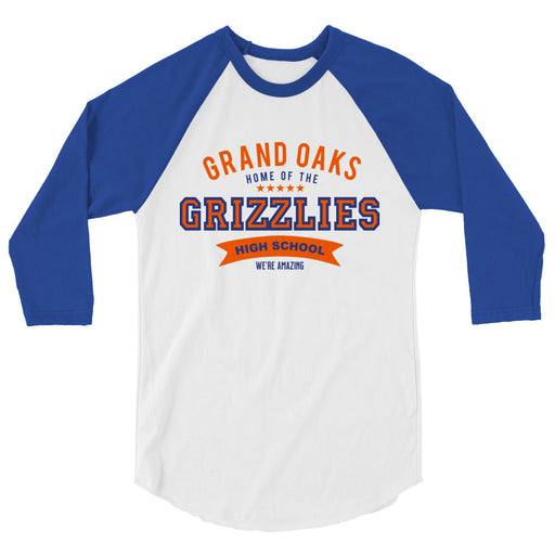 Grand Oaks High School Grizzlies Unisex 3/4 sleeve Raglan T-shirt 96