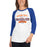 Woman wearing a Grand Oaks High School Grizzlies Unisex 3/4 sleeve Raglan T-shirt 96