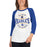 Woman wearing a Klein High School Bearkats Unisex 3/4 Sleeve Raglan T-shirt 201