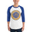 Man wearing a Klein High School Bearkats Unisex 3/4 Sleeve Raglan T-shirt 212