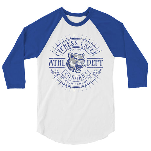 Cypress Creek High School Cougars Unisex 3/4 sleeve Raglan T-shirt 201