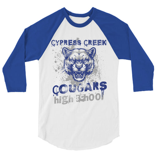 Cypress Creek High School Cougars Unisex 3/4 sleeve Raglan T-shirt 209