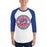 Man wearing Dickinson High School Gators Unisex 3/4 sleeve Raglan T-shirt 203