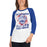 Woman wearing Dickinson High School Gators Unisex 3/4 sleeve Raglan T-shirt 205