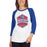 Woman wearing Dickinson High School Gators Unisex 3/4 sleeve Raglan T-shirt 209