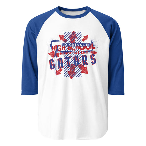 Dickinson High School Gators Unisex 3/4 sleeve Raglan T-shirt 210