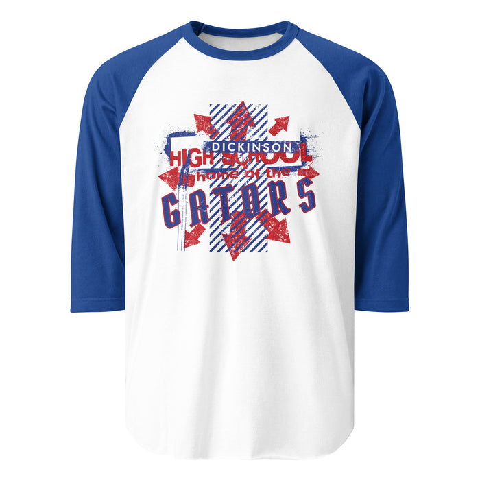 Dickinson High School Gators Unisex 3/4 sleeve Raglan T-shirt 210