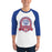 Man wearing Dickinson High School Gators Unisex 3/4 sleeve Raglan T-shirt 212