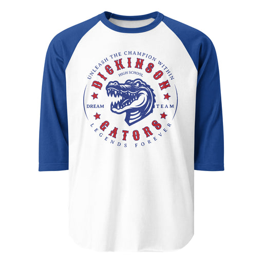 Dickinson High School Gators Unisex 3/4 sleeve Raglan T-shirt 214