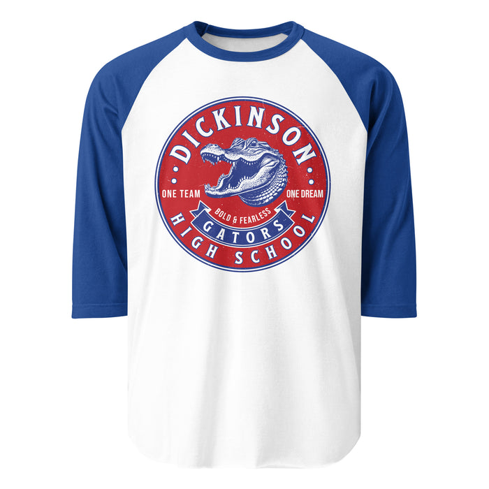 Dickinson High School Gators Unisex 3/4 sleeve Raglan T-shirt 215