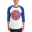 Man wearing Dickinson High School Gators Unisex 3/4 sleeve Raglan T-shirt 215