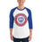 Man wearing Dickinson High School Gators Unisex 3/4 sleeve Raglan T-shirt 216