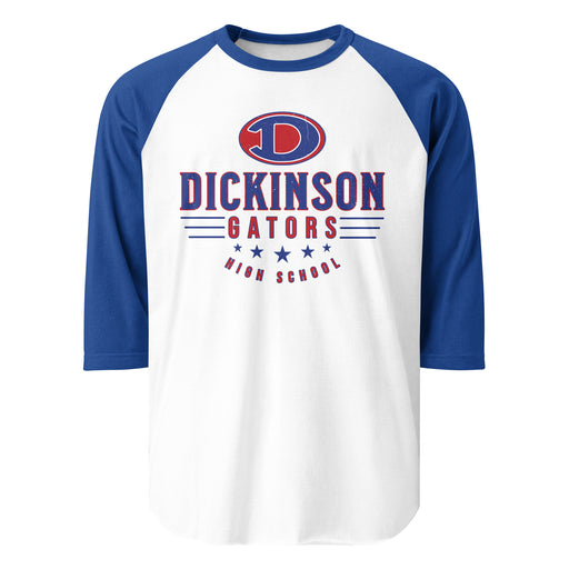 Dickinson High School Gators Unisex 3/4 sleeve Raglan T-shirt 217