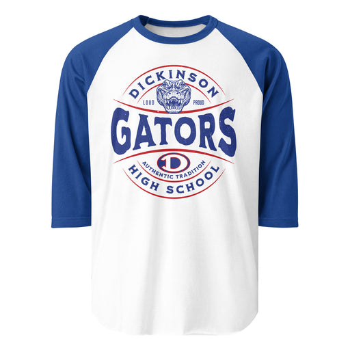 Dickinson High School Gators Unisex 3/4 sleeve Raglan T-shirt 218