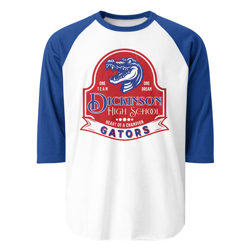 Dickinson High School Gators Unisex 3/4 sleeve Raglan T-shirt 219